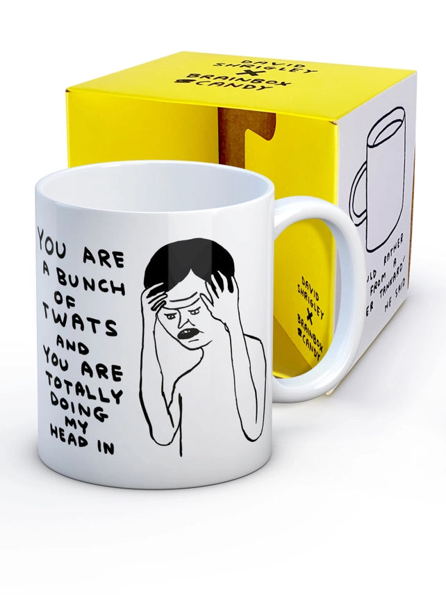 Bunch of Twats David Shrigley Mug in packaging by penny black