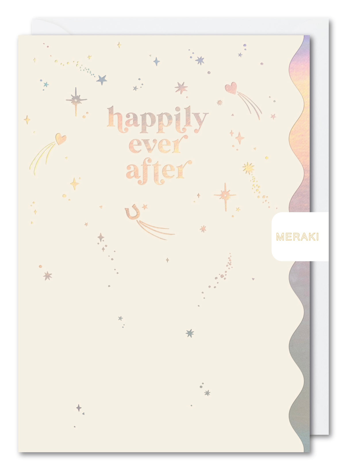 Happily Ever After Holo Scallop Wedding Card by penny black