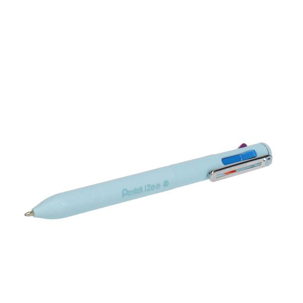 Pentel Izee 4 Colour Retractable Ballpoint Pen 1.0mm - Light Blue by penny black