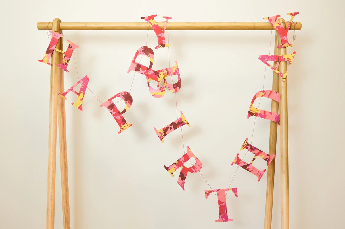 Happy Birthday Screen Printed Paper Garland