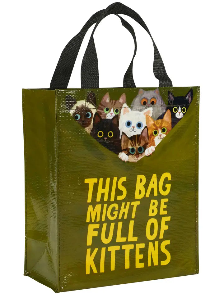 Bag Might Be Full of Kittens Blue Q Handy Tote by penny black