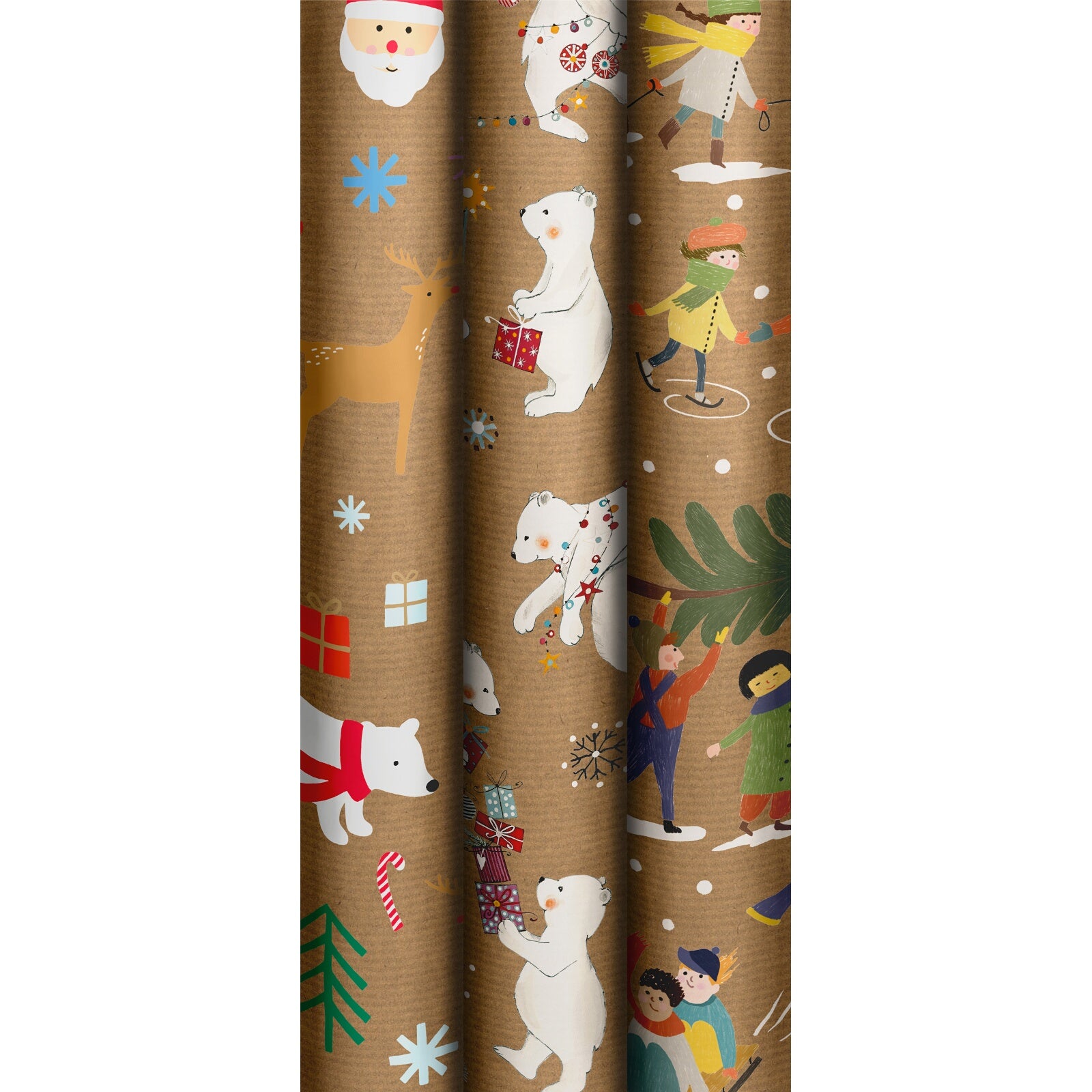 Kid's Kraft Christmas Gift Wrapping Paper Roll 3m by penny black