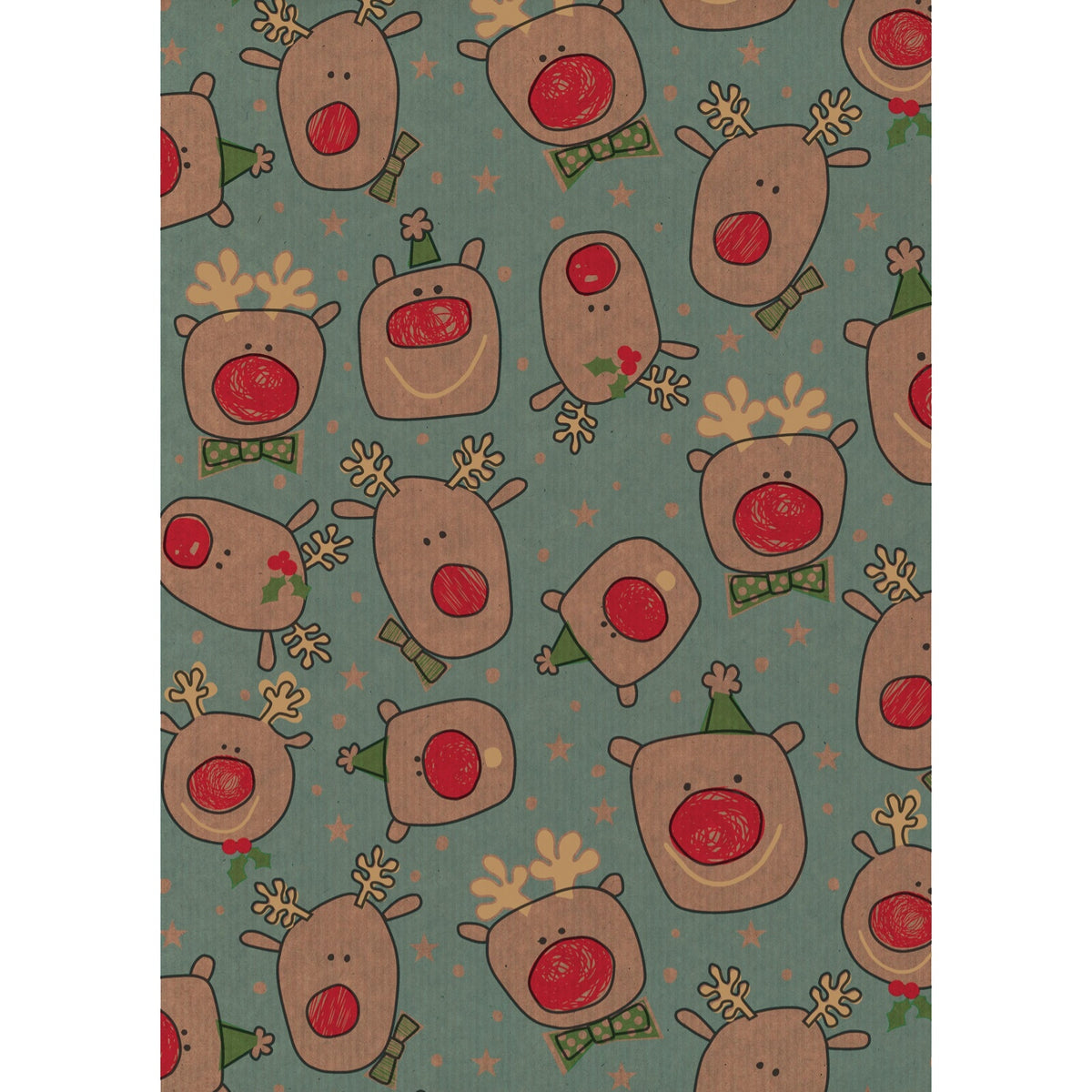 Children&#39;s Kraft Christmas Gift Wrapping Paper Roll 4m by penny black - rudolphs design