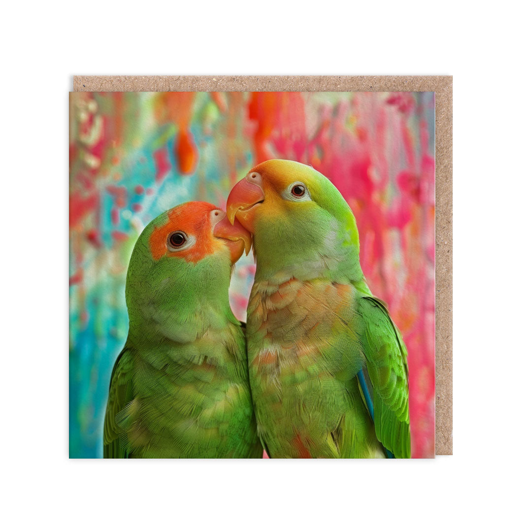 Colourful Love Birds Photographic Card by penny black