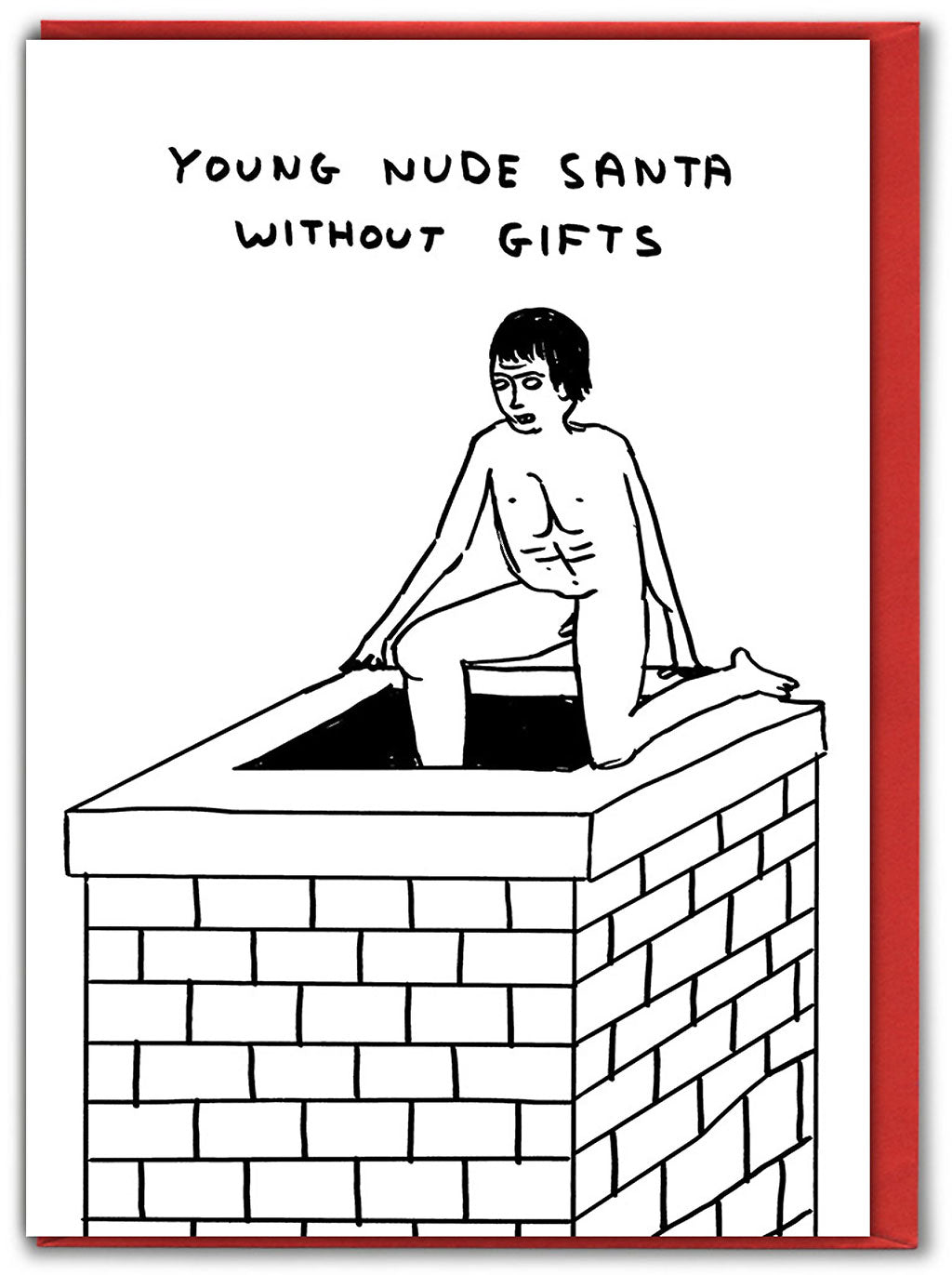 Young Nude Santa David Shrigley Christmas Card by penny black