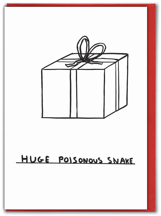 Huge Poisonous Snake David Shrigley Christmas Card by penny black