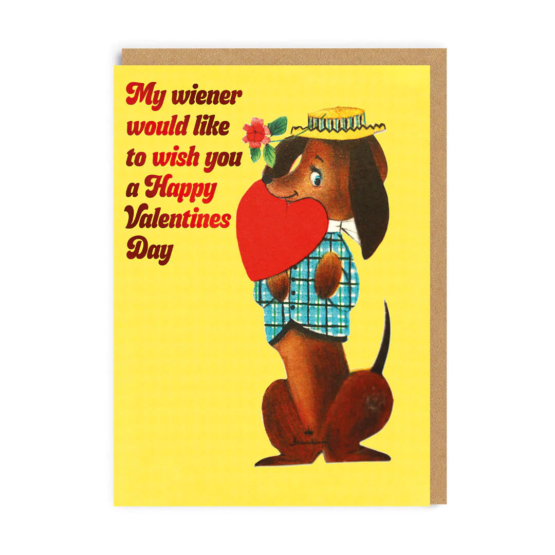 My Wiener Funny Valentine's Day Card by penny black