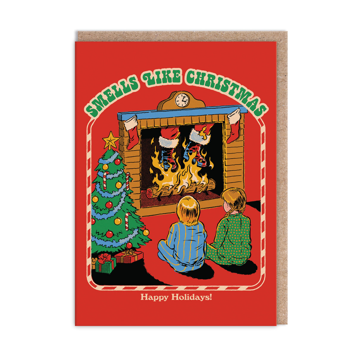 Steven Rhodes Funny Christmas Card Set 9 Pack - smells like christmas design by penny black