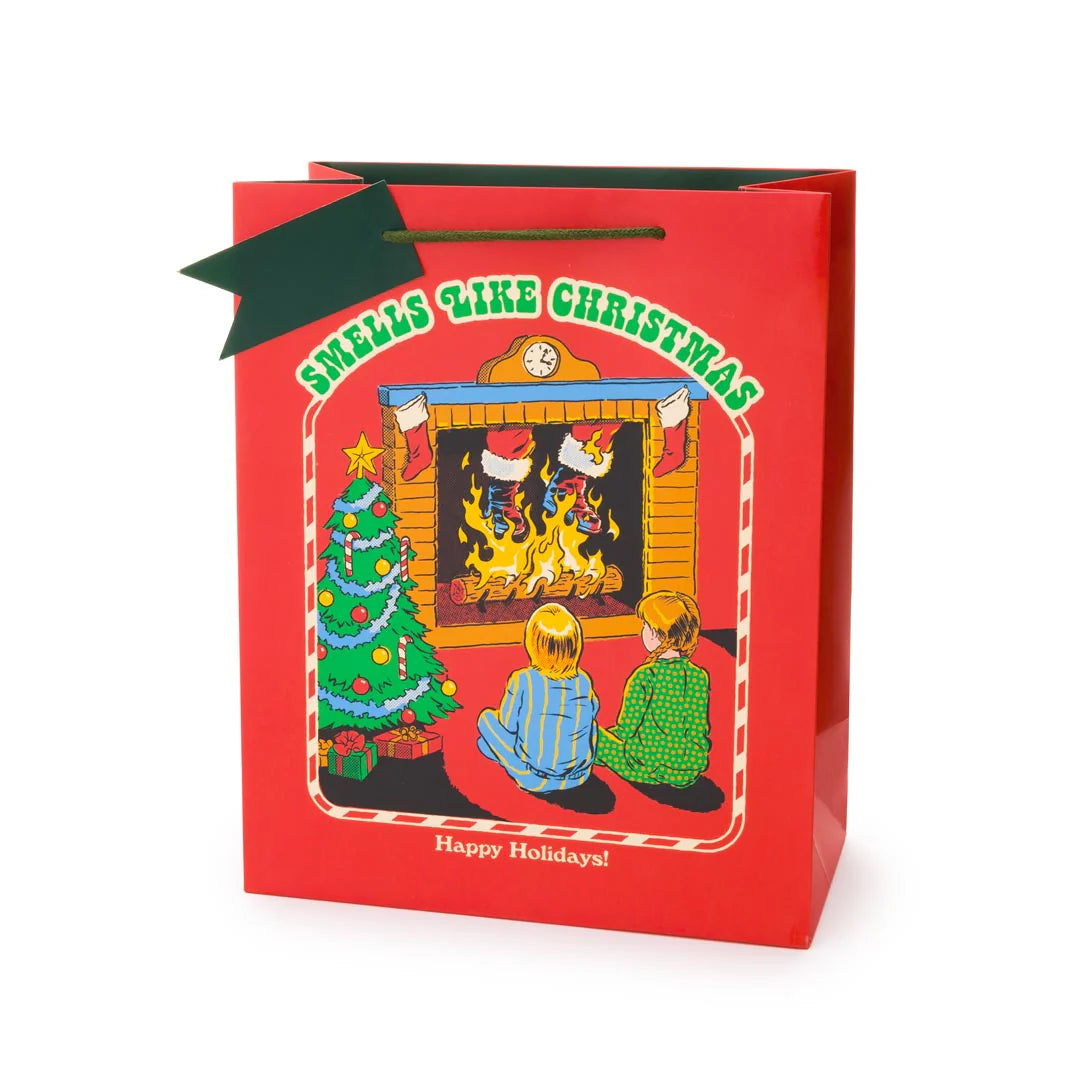 Smells Like Christmas Funny Large Festive Gift Bag by penny black