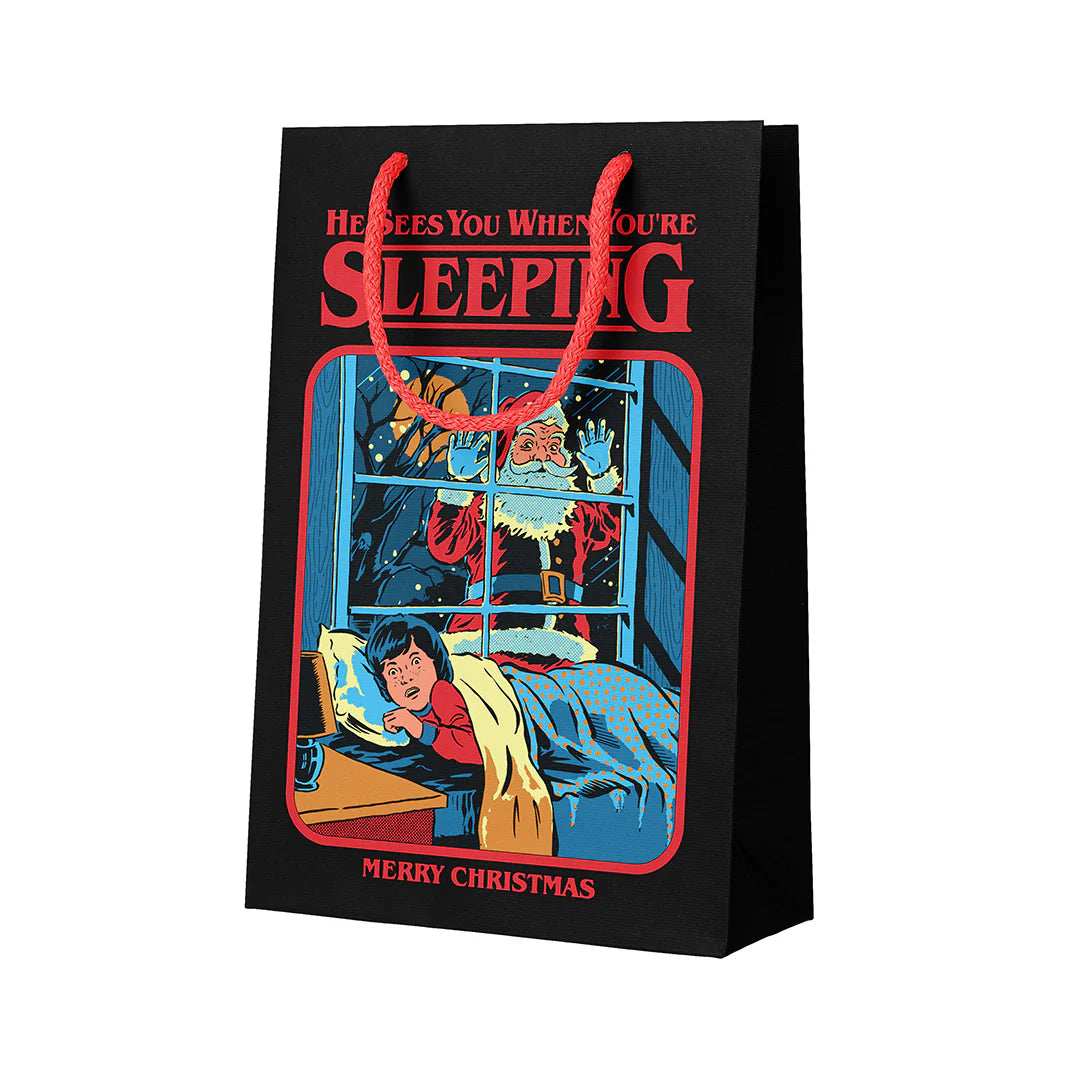 He Sees You When You&#39;re Sleeping Medium Christmas Gift Bag by penny black