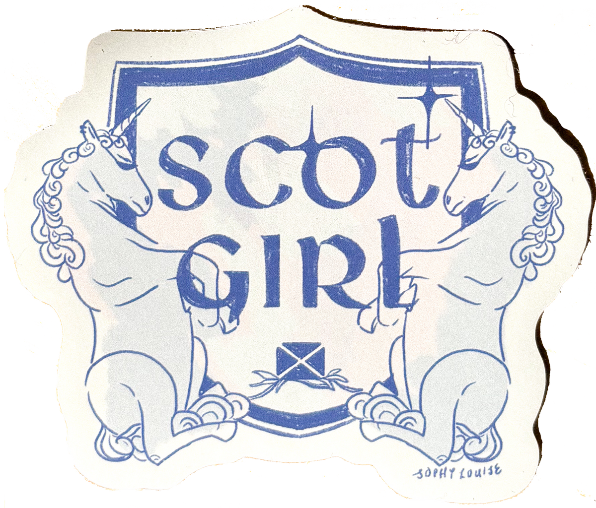 Scot Girl Scottish Unicorn Coat of Arms Sticker by penny black