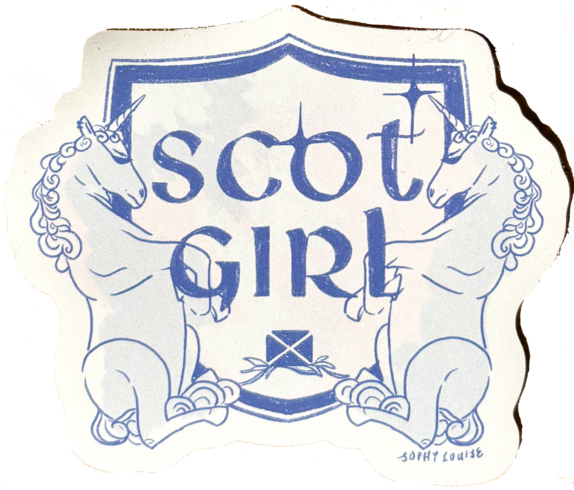 Scot Girl Scottish Unicorn Coat of Arms Sticker by penny black