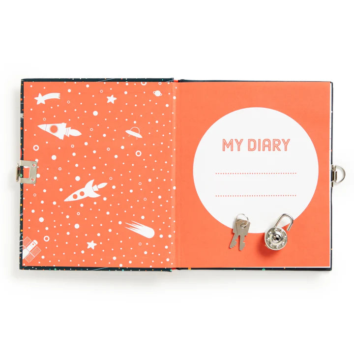 Cute Solar System Locked Diary by penny black - inside view