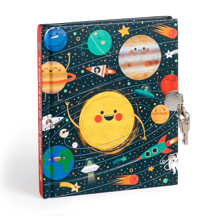 Cute Solar System Locked Diary by penny black