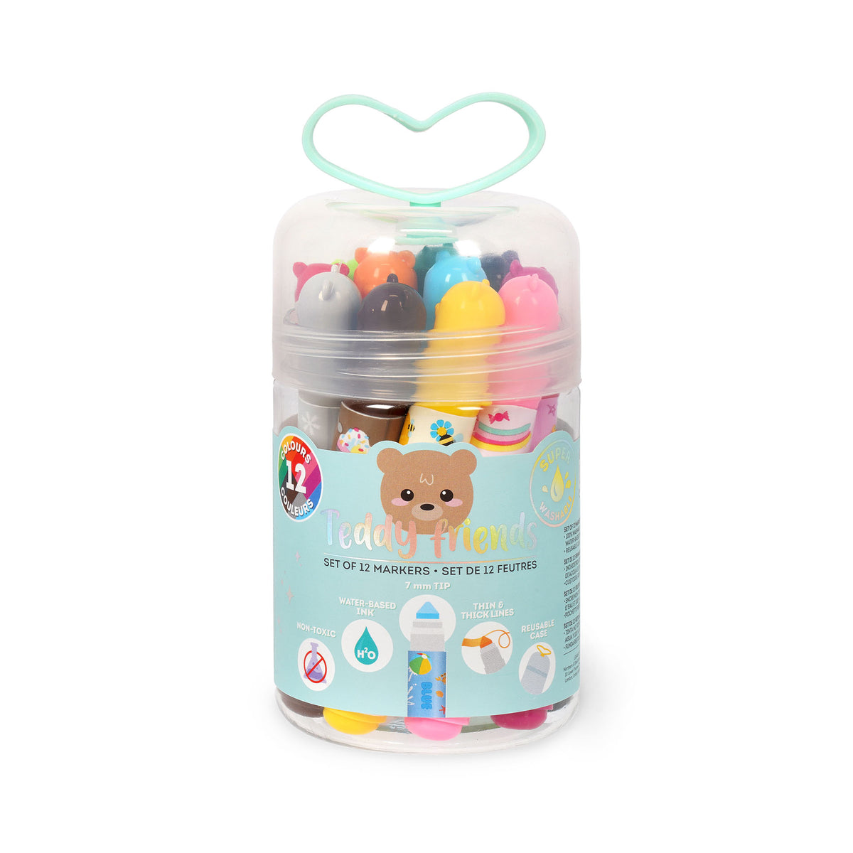 Legami Teddy Friends Marker Pens 12 Set by penny black