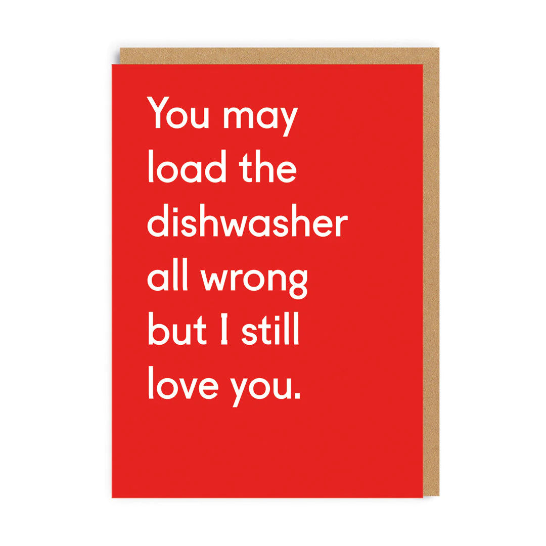 Dishwasher All Wrong Funny Valentine's Day Card by penny black