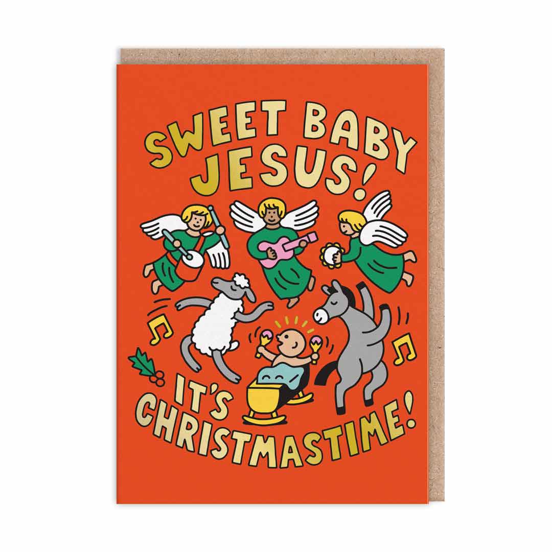 Sweet Baby Jesus Funny Christmas Card by penny black