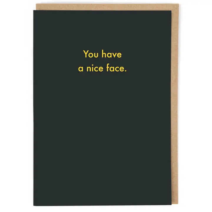 Nice Face Funny Deadpan Valentine's Day Card by penny black