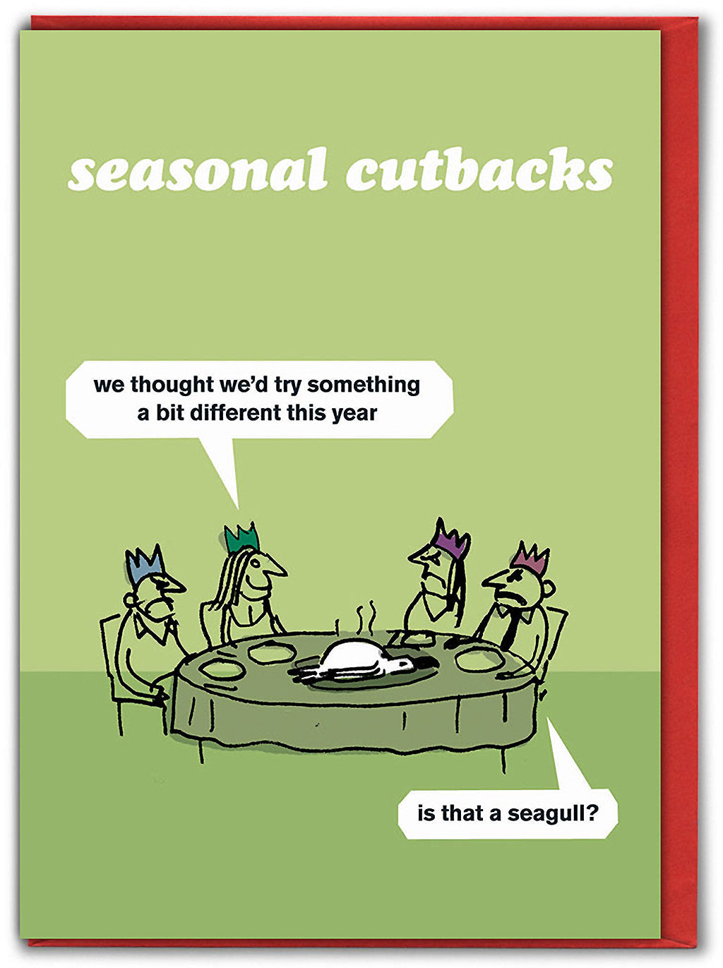 Seasonal Cutbacks Funny Christmas Card by penny black