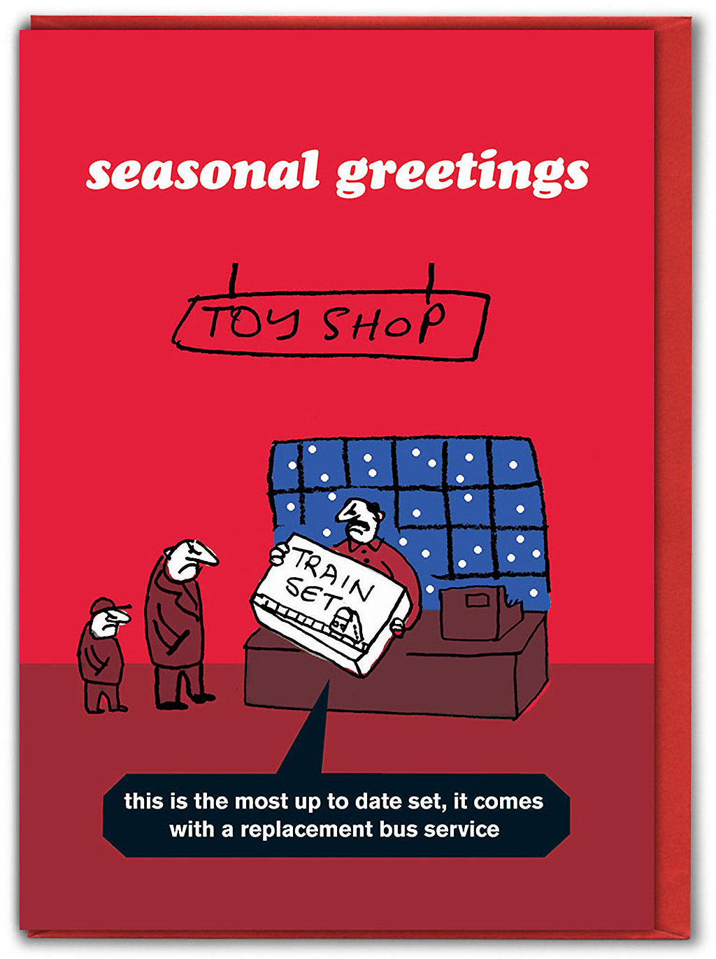 Replacement Bus Service Funny Christmas Card by penny black