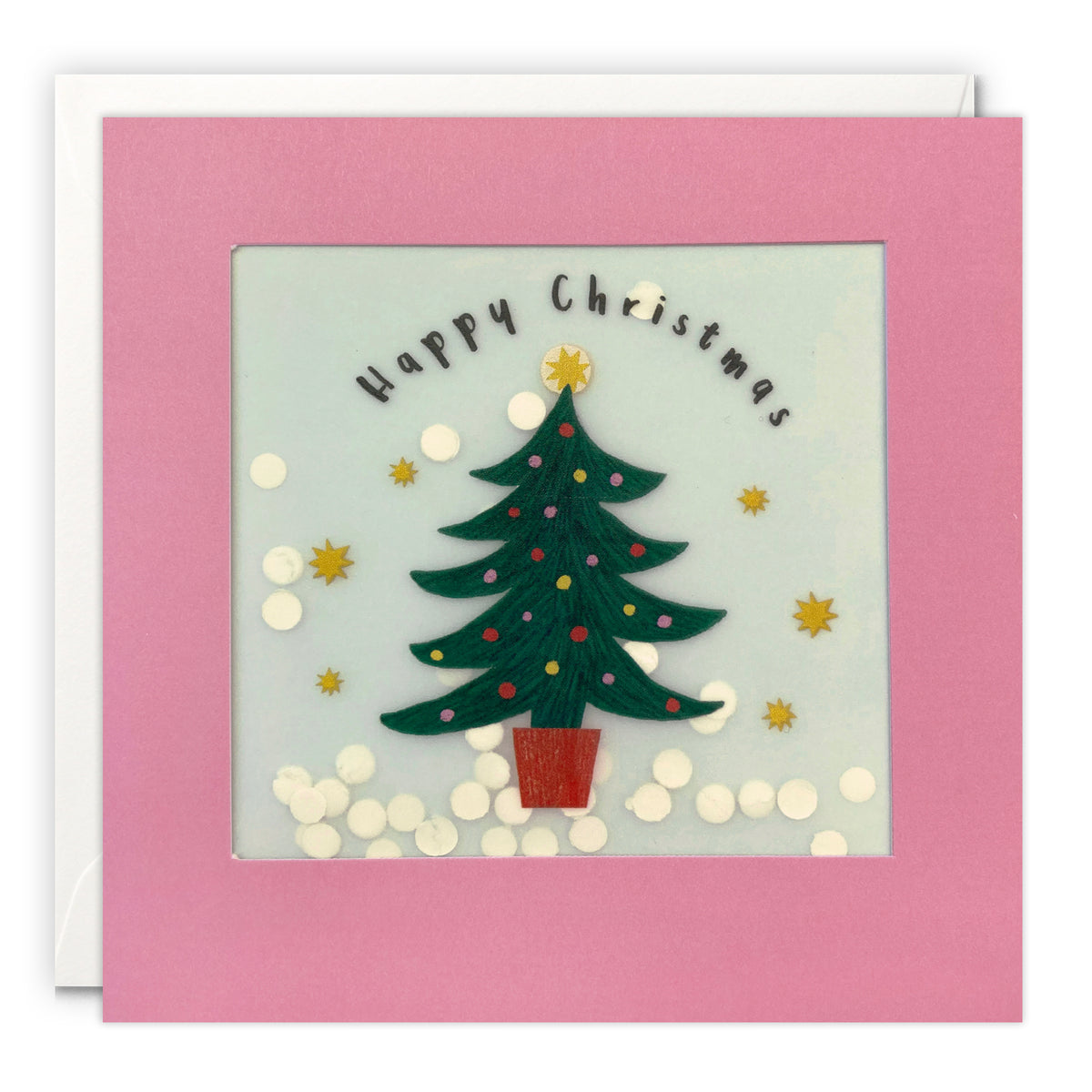 Pink Window Christmas Tree Shakies Card by penny black