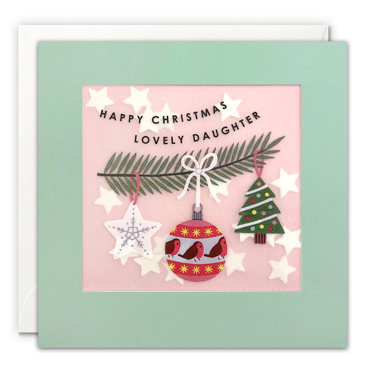 Daughter Tree Baubles Shakies Christmas Card by penny black