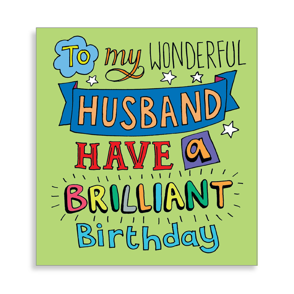 Wonderful Husband Typography Birthday Card from Penny Black