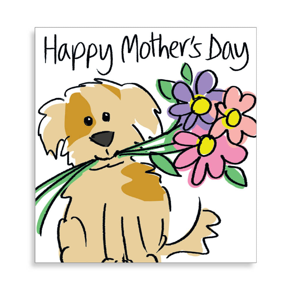 Dog With Flowers Mother&#39;s Day Card by Penny Black