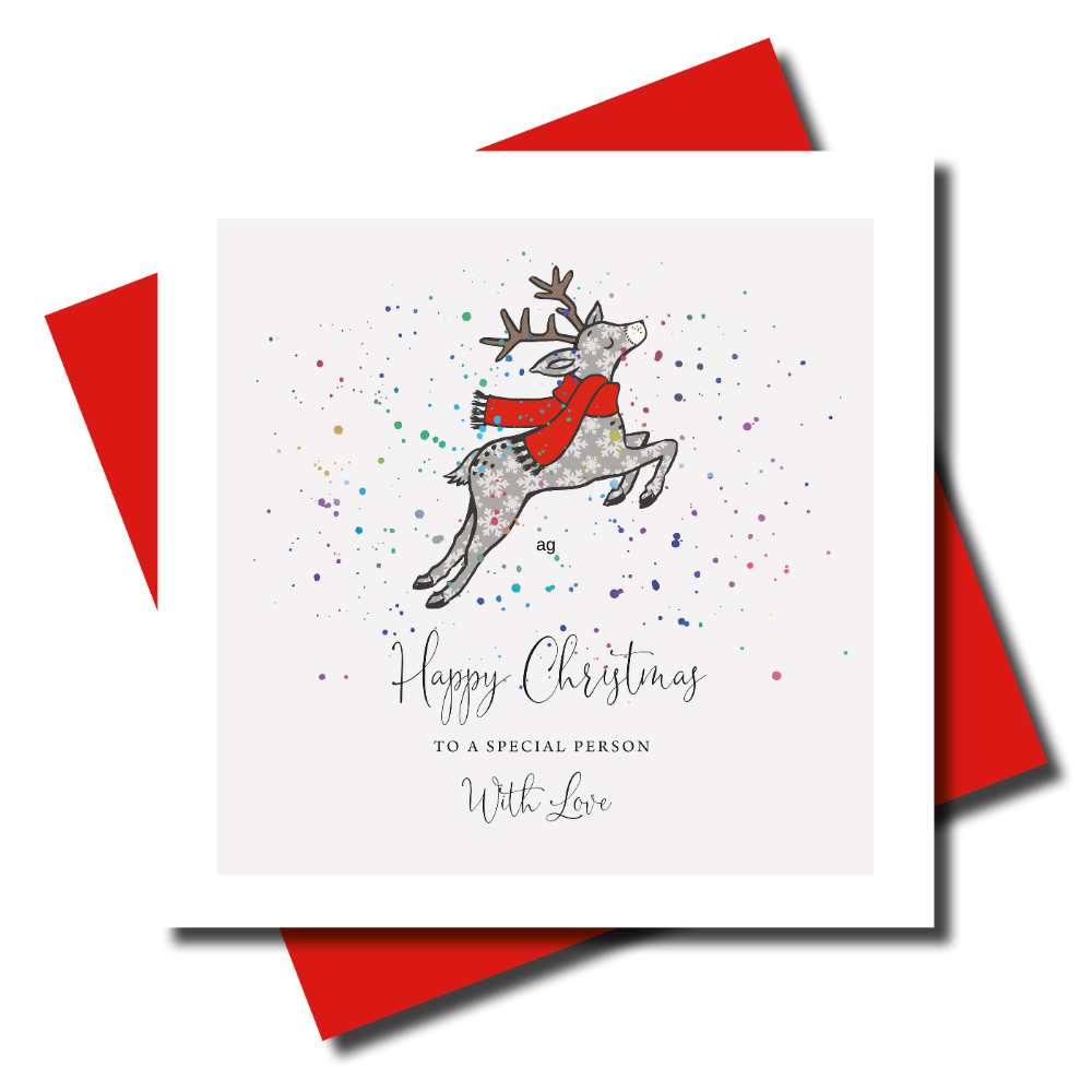 Special Person Cosy Stag Christmas Card by penny black