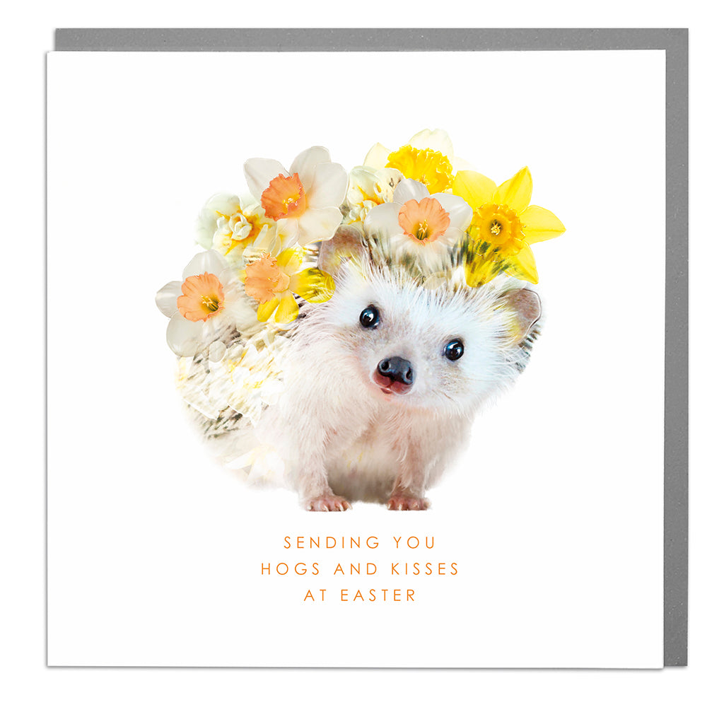 Floral Hedgehog Photographic Easter Card by penny black