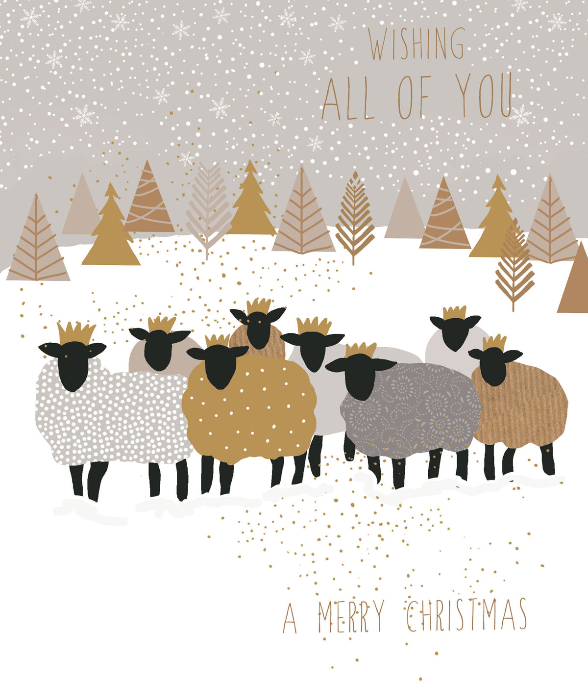 Wishing All Of You Sheep Flock Christmas Card by penny black