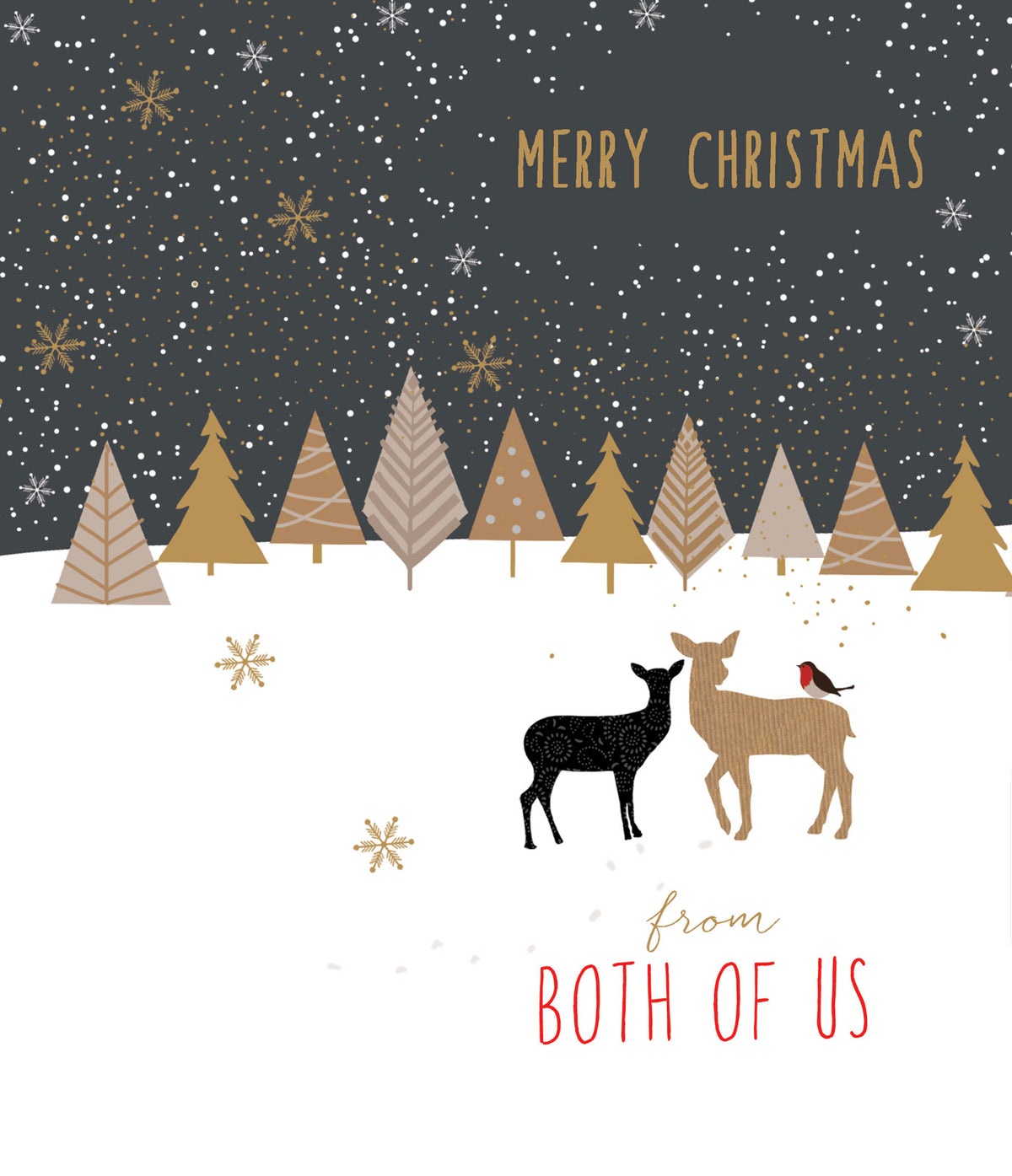 From Both of Us Forest Deer Christmas Card by penny black