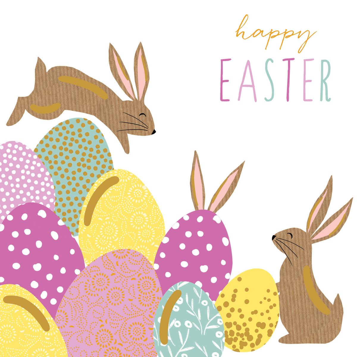 Bright Eggs And Bunnies Easter Card By Penny Black