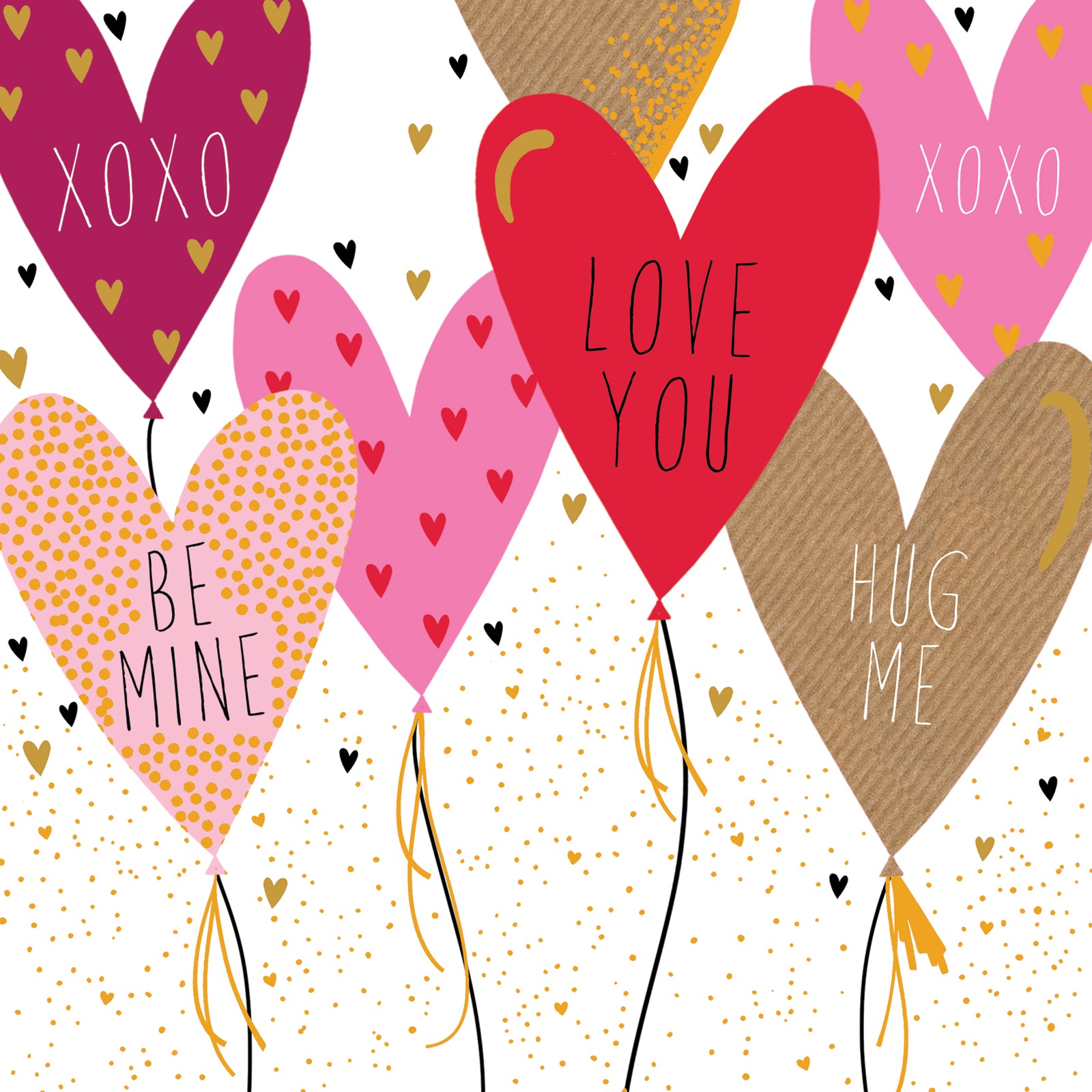 Loveheart Balloons Valentine Card by penny black