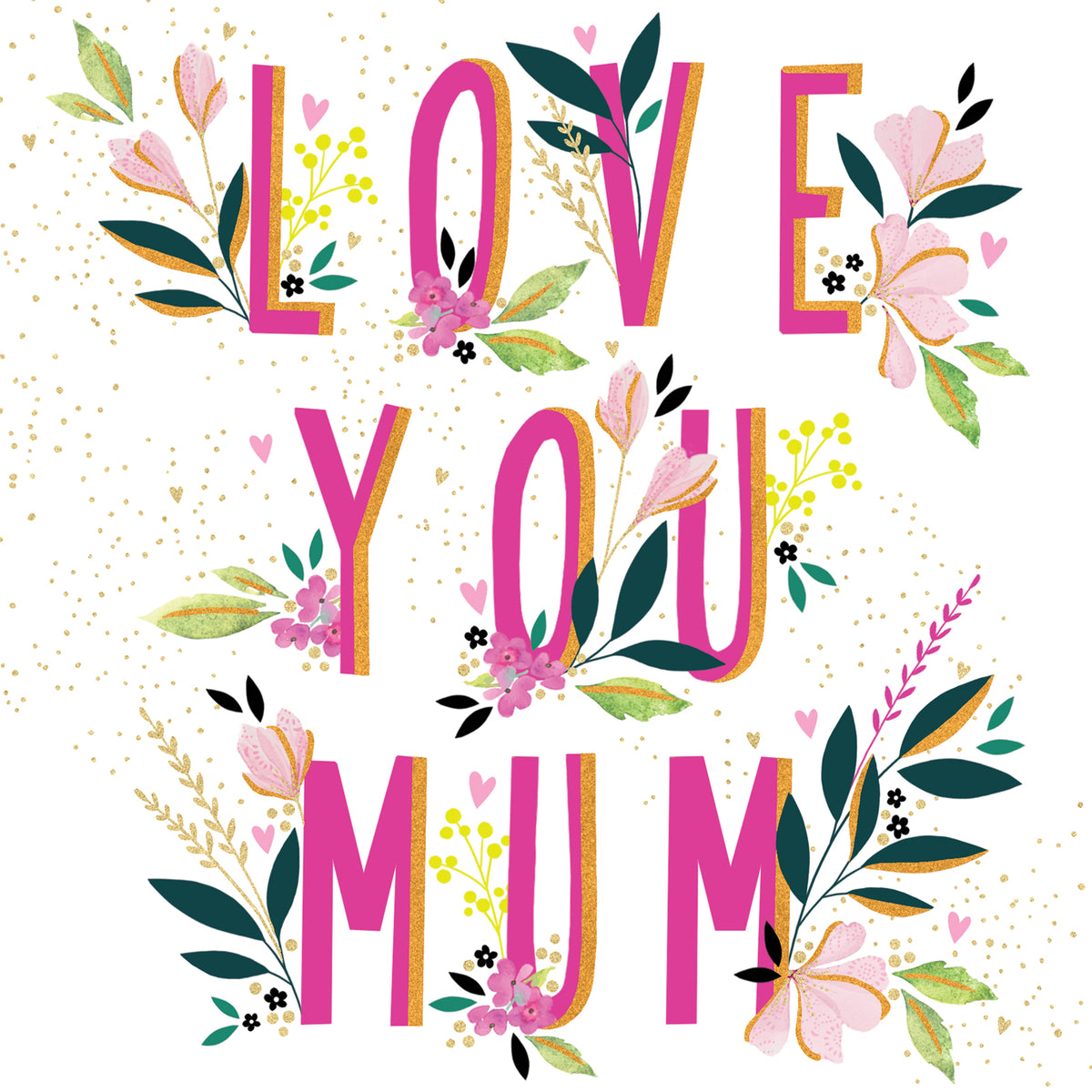 Love You Mum Typographic Mother&#39;s Day Card by Penny Black