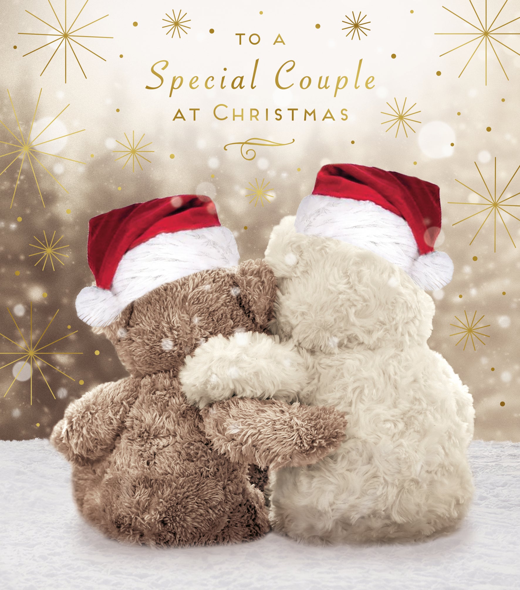 Special Couple Teddy Bear Hug Christmas Card by penny black