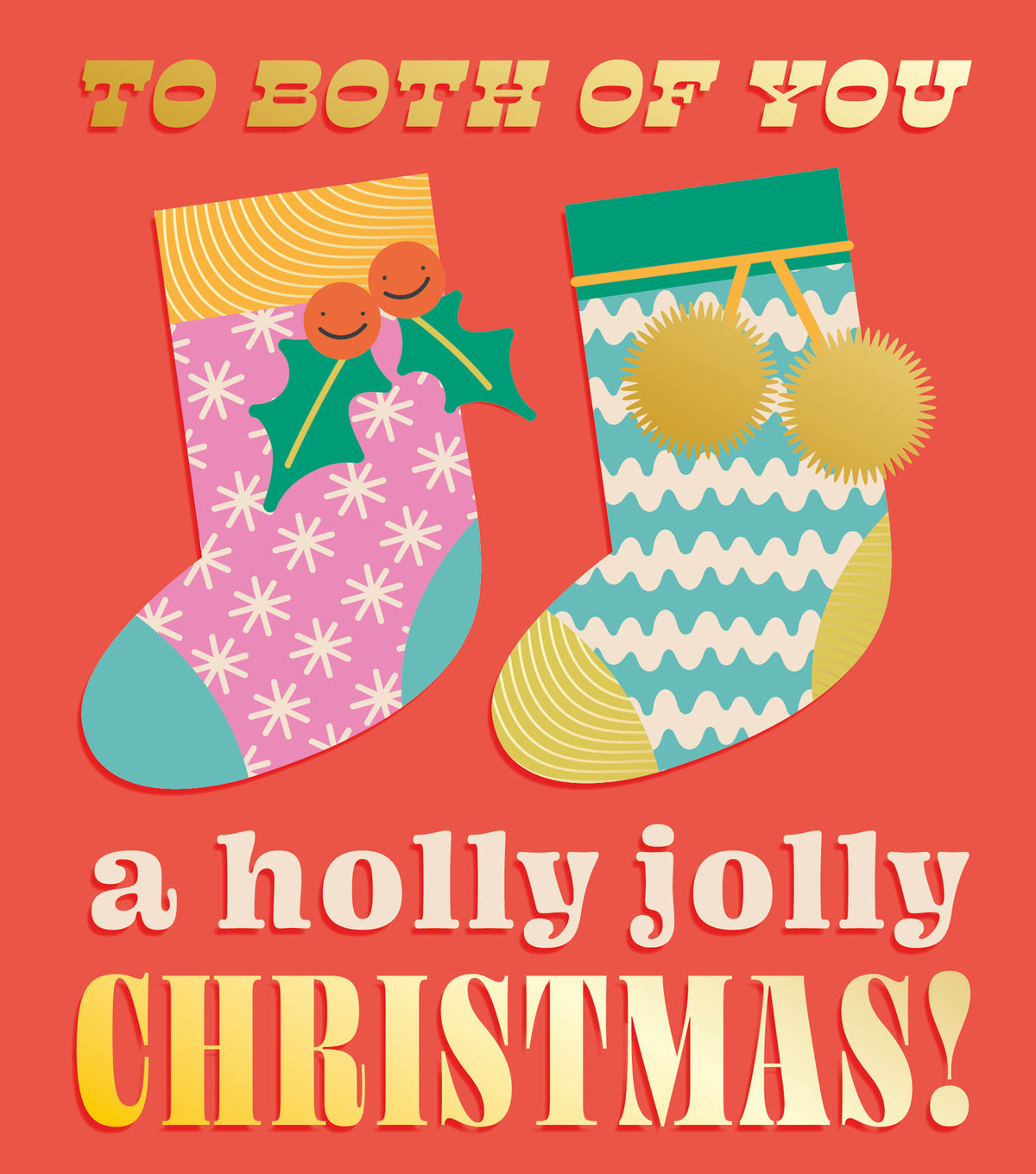 Both Of You Holly Jolly Christmas Card by penny black