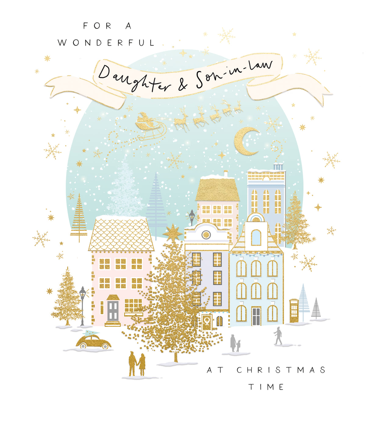 Snowy Town Daughter &amp; Son-in-Law Christmas Card by penny black