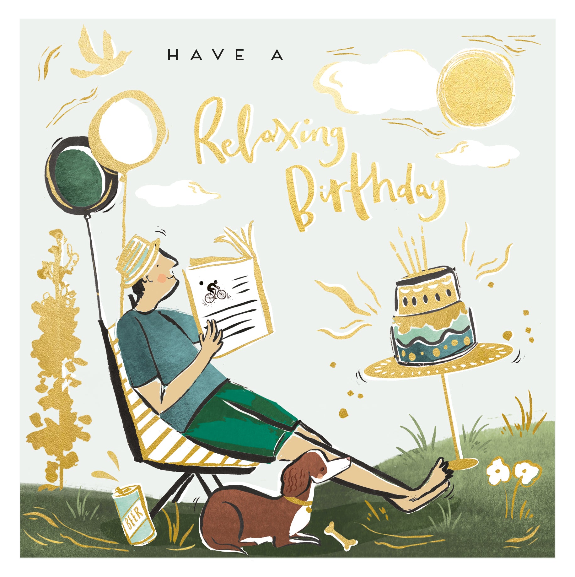 Relaxing Deck Chair Birthday Card from Penny Black