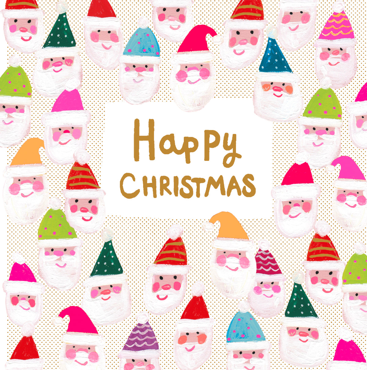 Happy Santa Heads Christmas Card by penny black