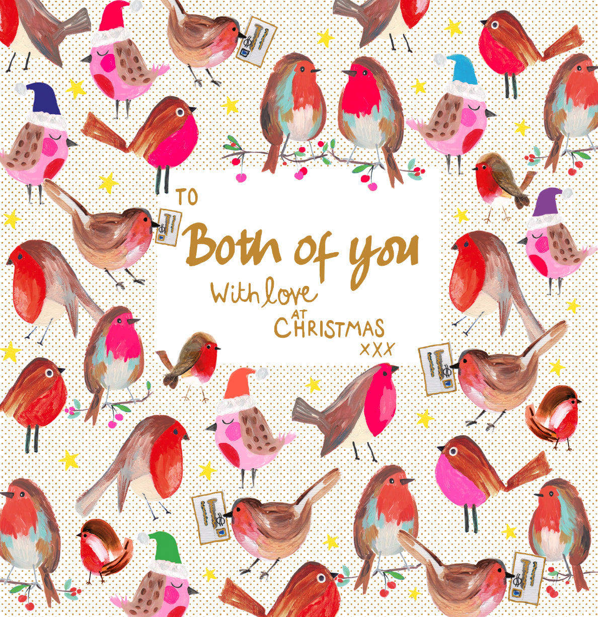 Robin Delivery Both Of You Christmas Card by penny black