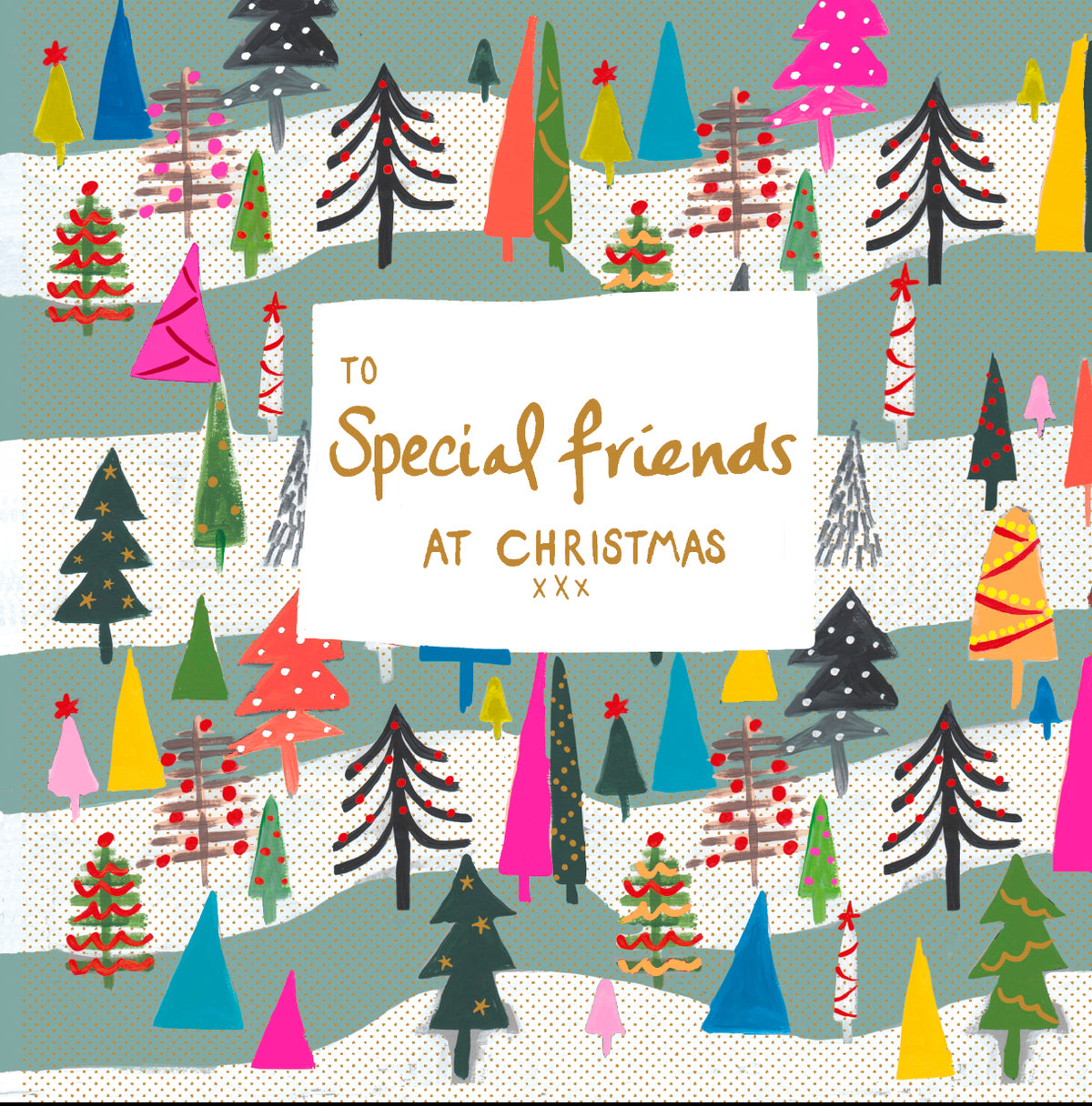 Rainbow Forest Special Friends Christmas Card by penny black