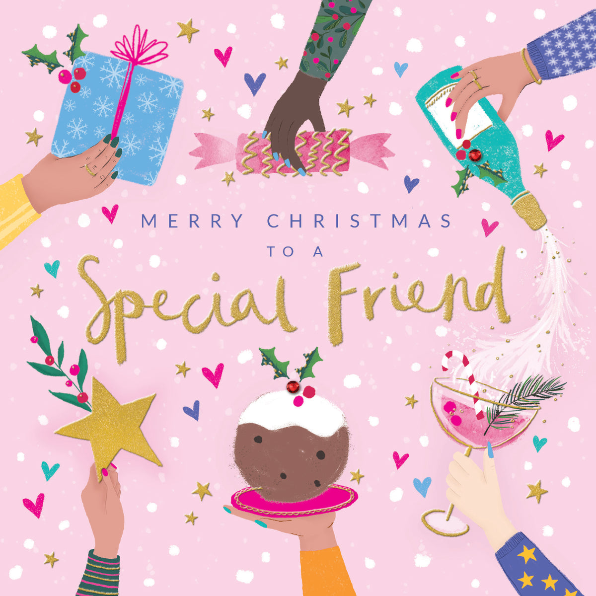 Special Friend Party Time Christmas Card by Penny Black