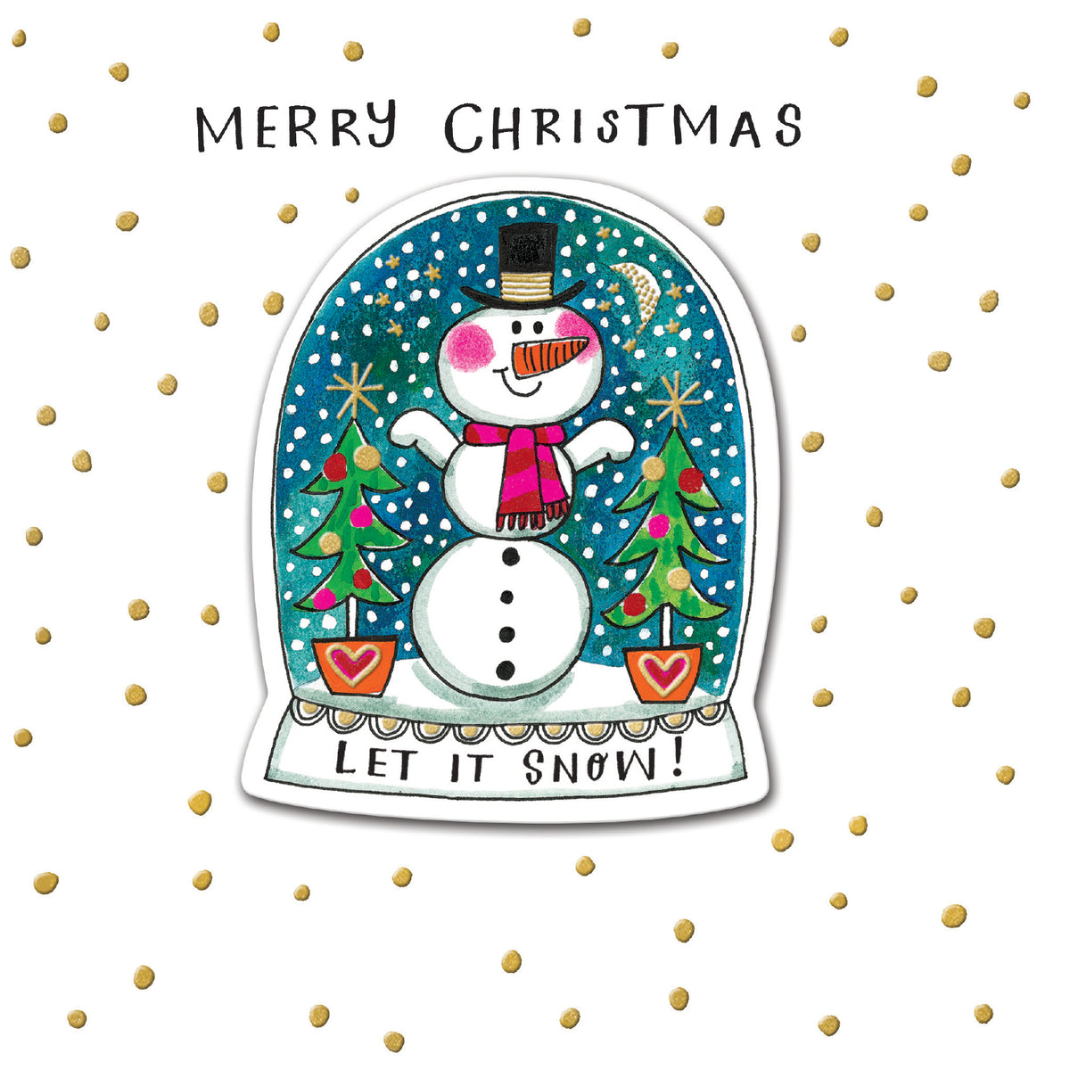 Snow-man Globe Embellished Christmas Card by penny black