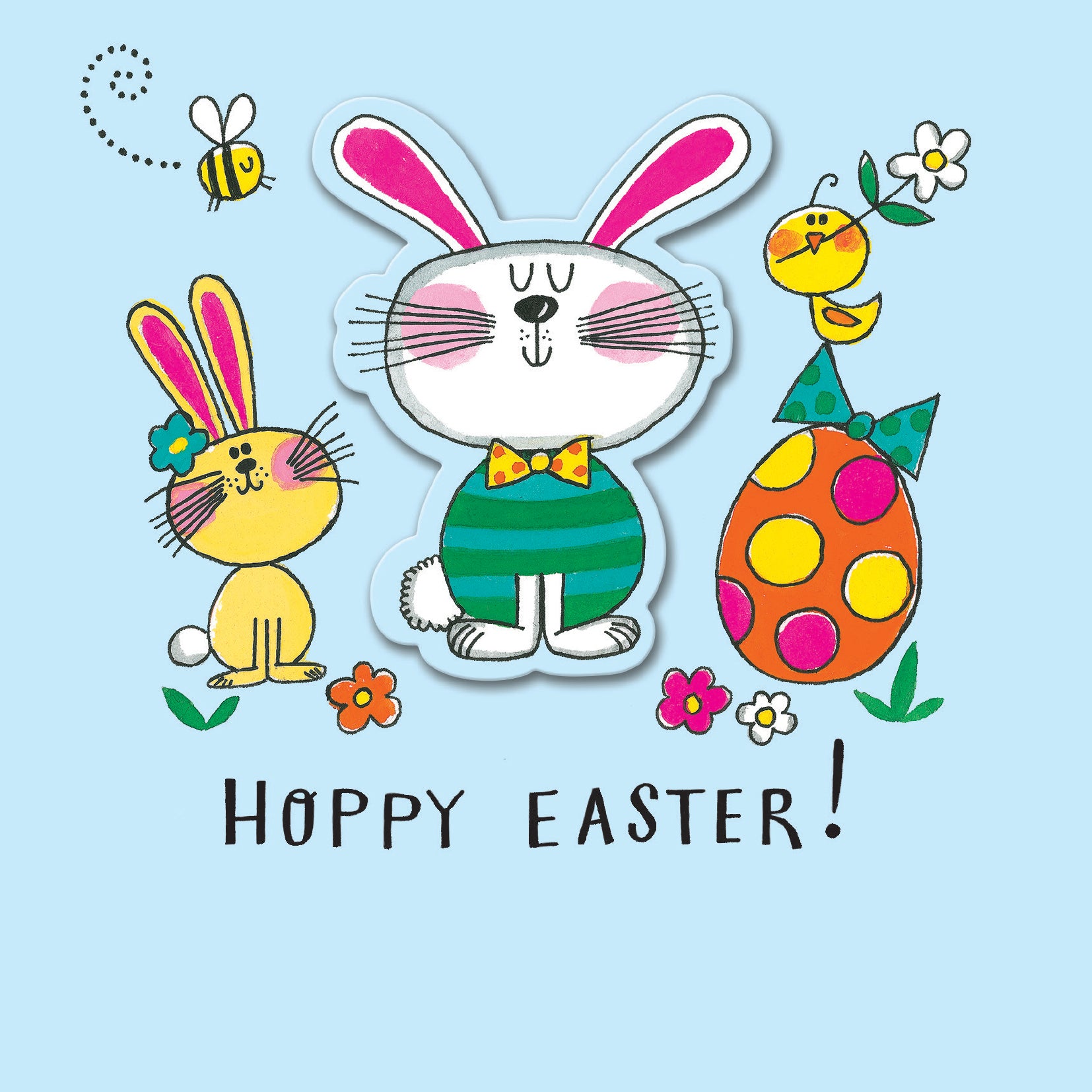 Cute Colourful Bunny Hoppy Easter Card By Penny Black