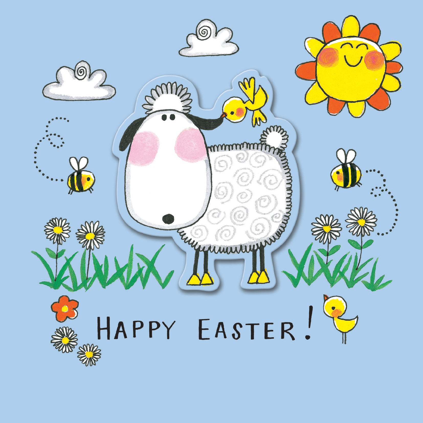 Cute Curly Lamb Easter Card By Penny Black