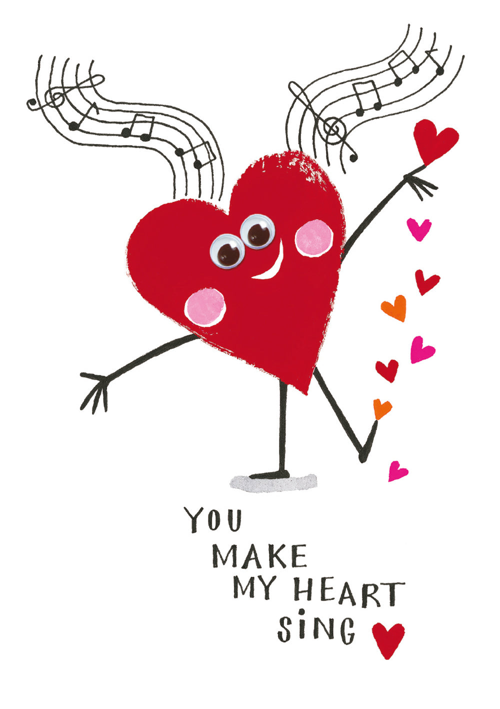 Heart Sing Googly Valentine&#39;s Day Card by penny black