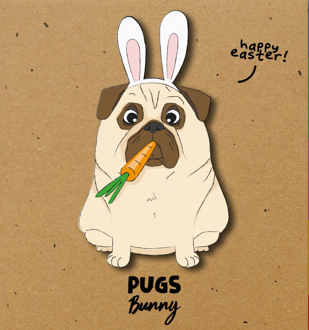 Pugs Bunny Funny Easter Card by penny black