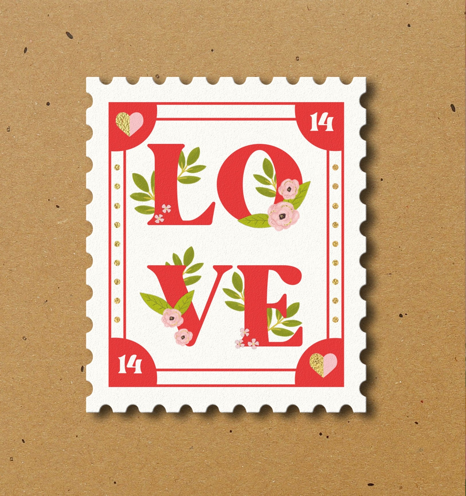 LOVE Stamp Embellished Card by penny black