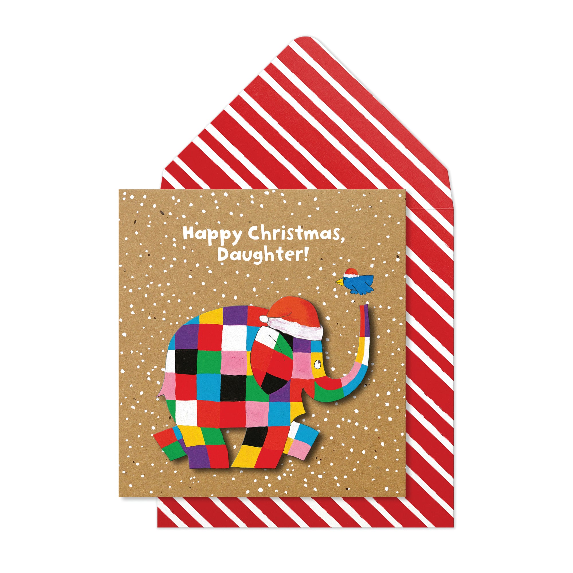 3D Elmer the Patchwork Elephant Daughter Christmas Card by penny black